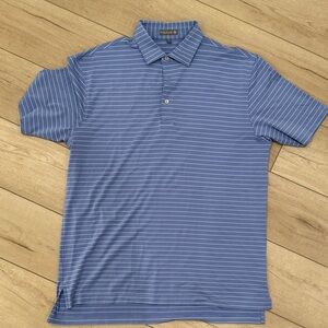 Blue Striped Men's Polo Shirt
